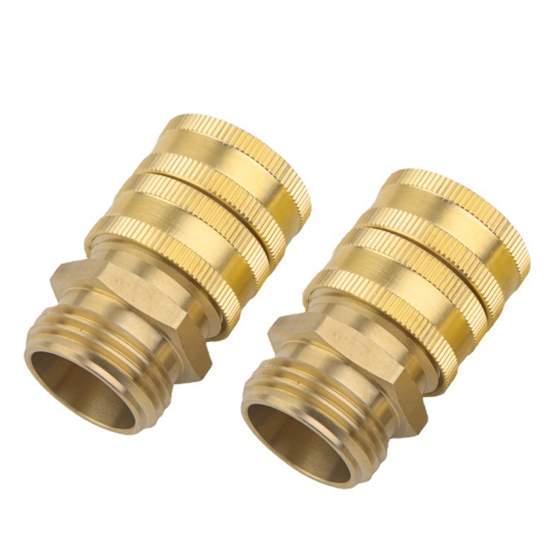 2 pairs of all-copper double-pass 3/4 washing machine multi-purpose faucet joint threaded water pipe joint two-way conversion head