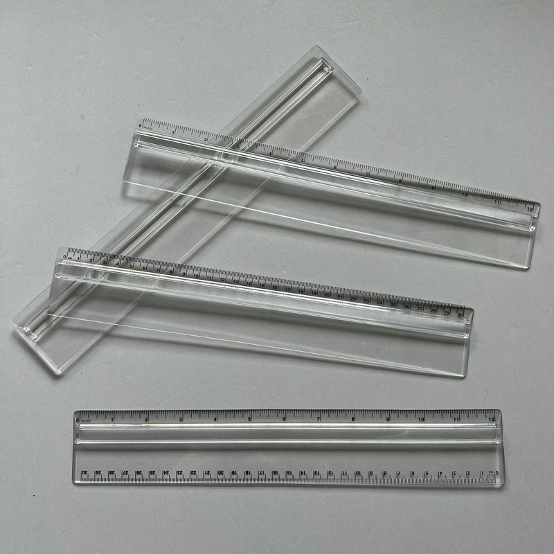 In stock cross-border dedicated ruler with magnifying glass function 30cm magnifying glass ruler 12-inch magnifying glass ruler