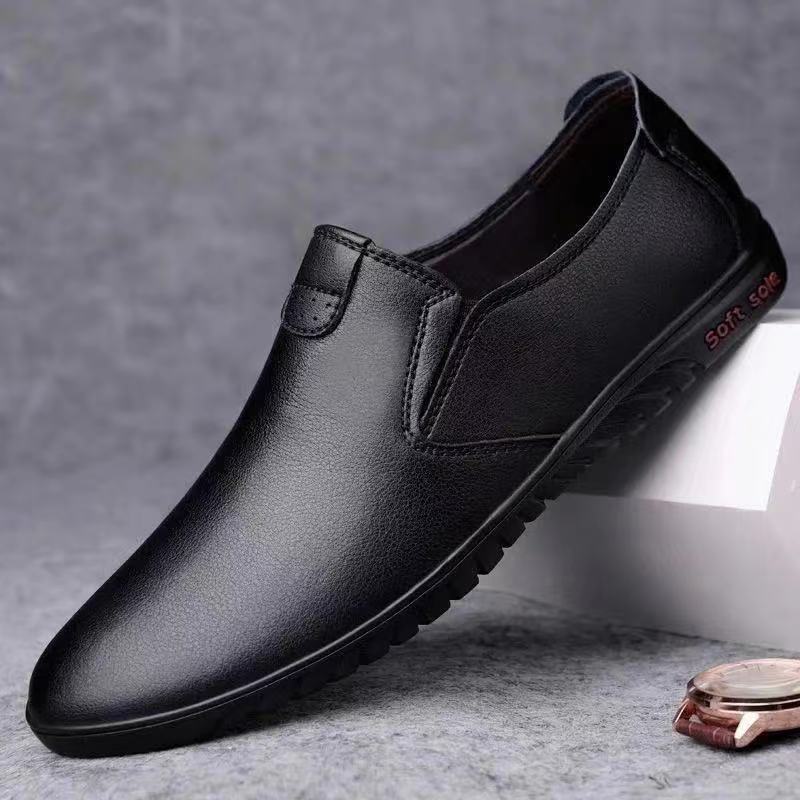 Men's Shoes Spring New Breathable Leather Shoes Men's Korean Fashionable Leather Shoes for Youth Men's Casual Shoes Business Leather Shoes Driving Shoes