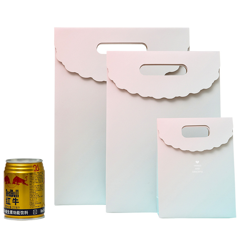 ins style two-color gradient gift bag clothing store handbag Mother's Day Valentine's Day paper bag Teacher's Day gift bag