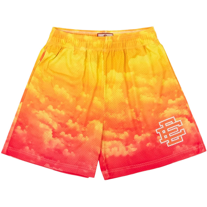 American Style Fitness Gradient Shorts Men's Muscular Men's Sports Pants Mesh Breathable European and American Fashion Brand Basketball Shorts
