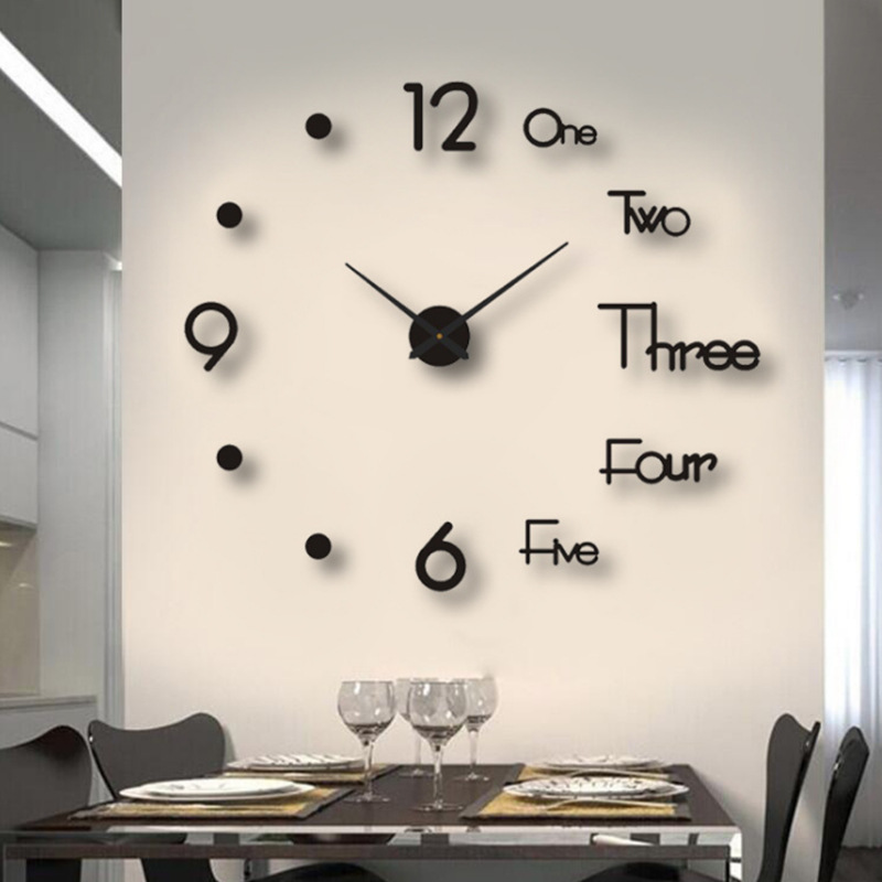 Amazon explosions creative luminous wall clock living room diy wall stickers clock mute acrylic clock manufacturers wholesale