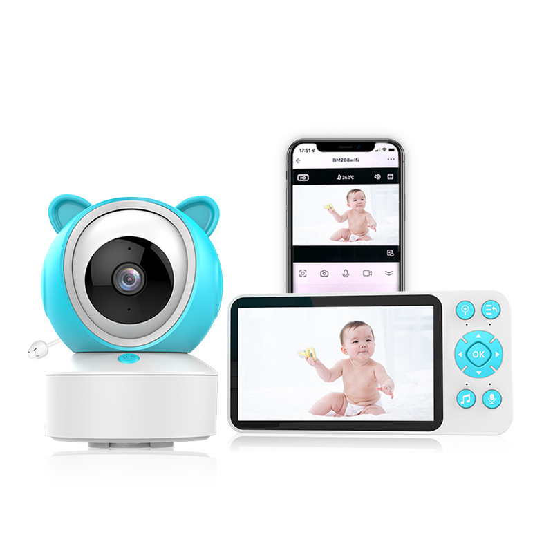 HD wireless baby monitor 5.0-inch digital dual-frequency graffiti remote WIFI camera crying detection
