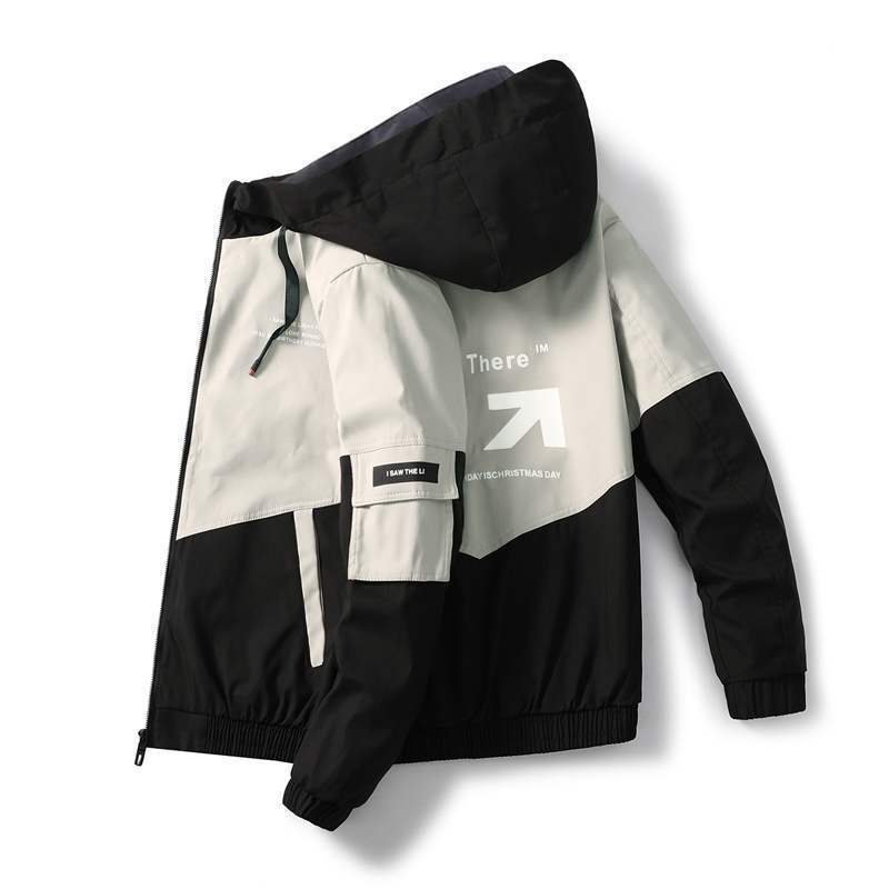 Cross Border Hooded Jacket 2023 Autumn New Youth Student Fashion kn Casual Jacket Loose Handsome Top Men