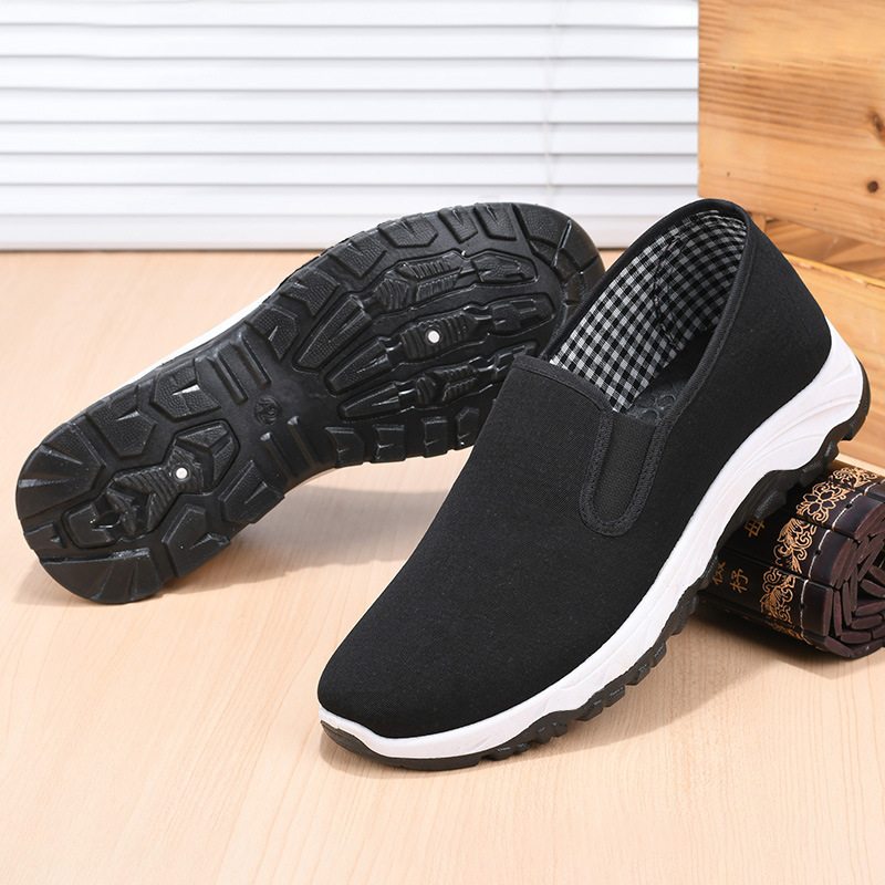 [Mountaineering Black Cloth Shoes] Old Beijing Casual Shoes Non-slip Soft Cloth Shoes Comfortable and Breathable Slip-on Men's Shoes