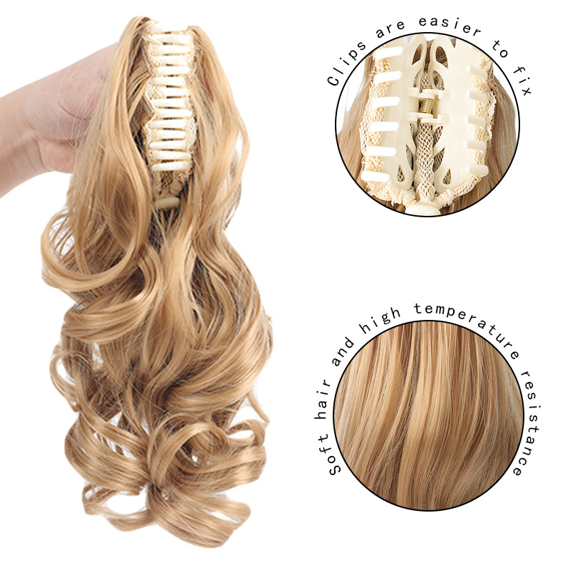 Wig Women's Ponytail High Ponytail Artificial Hair Grab Clip Short Ponytail Curly Hair Strap Women's Hair Tail Braid Micro-curly Long Hair