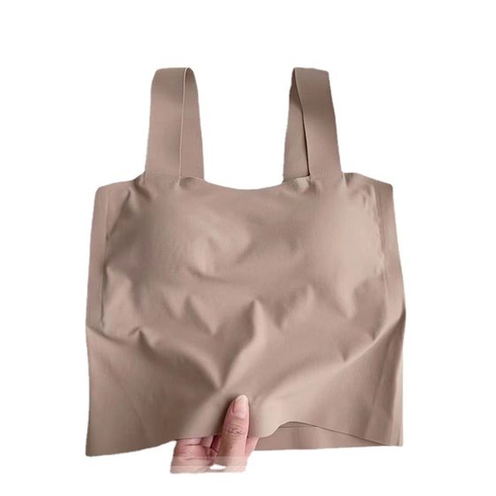 Thin ice silk square collar beauty back camisole women's outer wear inner wear one-piece chest pad anti-exposure vest