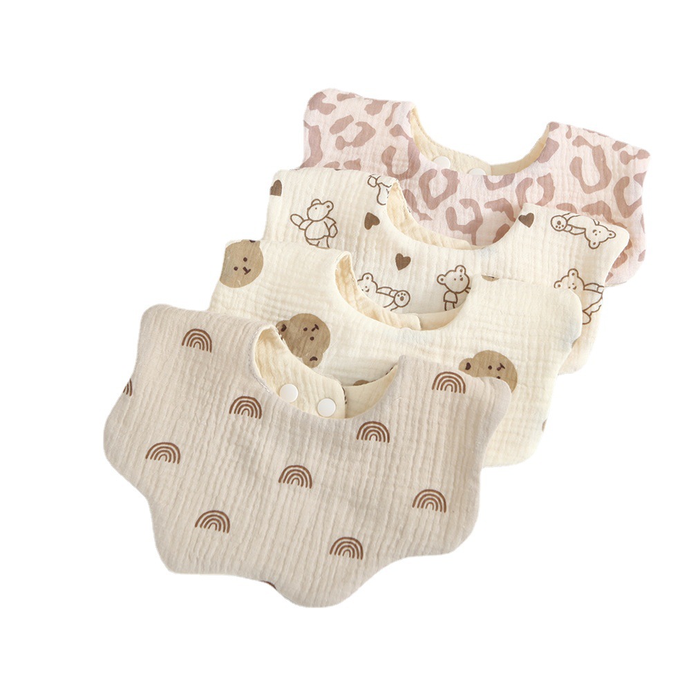 Han Feng 6-layer cotton gauze petal bib Zou Zou cloth saliva towel 360 degree newborn bib baby anti-spitting milk towel
