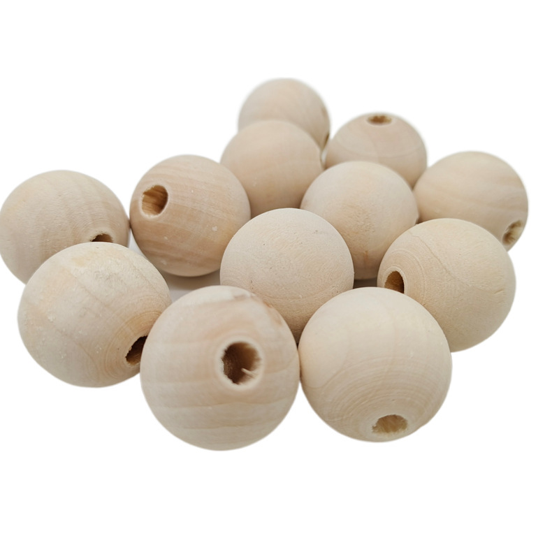 4-50mm Lotus round wood beads flower loose beads wholesale log beads solid wood beads round wood beads diy jewelry accessories