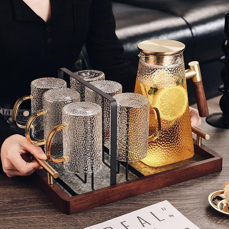 Cold water bottle glass high temperature resistant high color value water container cold water cup large capacity fruit teapot water bottle refrigerator household