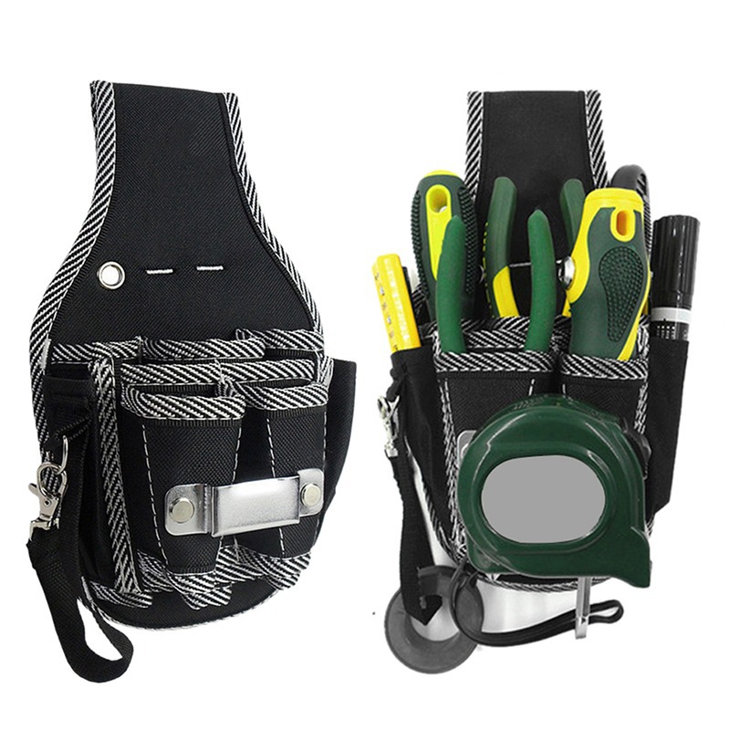 Canvas Toolkit Carpentry Waist Bag small size Black Oxford Cloth Electrical Bag Hardware Toolkit Waist Bag Wholesale