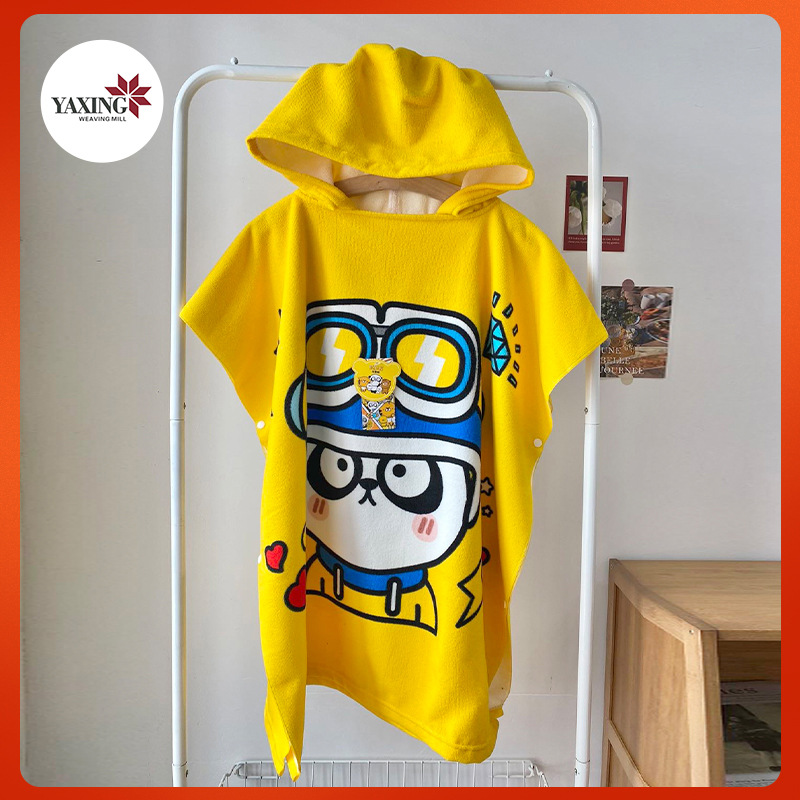 Yaxing Joint Birus Hooded Children's Bath Towel Cape Baby Hooded Bathrobe Cartoon Wearing Quick-drying Bath Towel