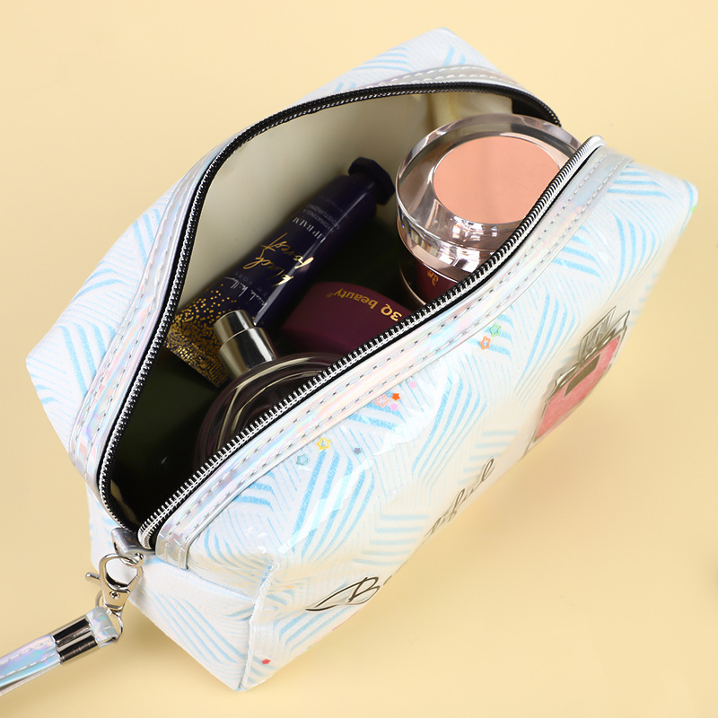 New printed cosmetic bag large capacity portable travel storage bag octagonal handbag wash bag