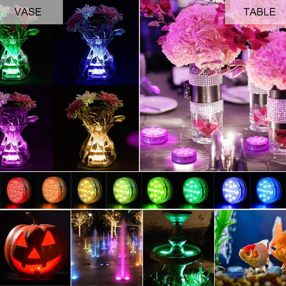 New European and American hot sale LED diving light magnetic suction cup underwater light Bath fish tank floating light RGB remote control