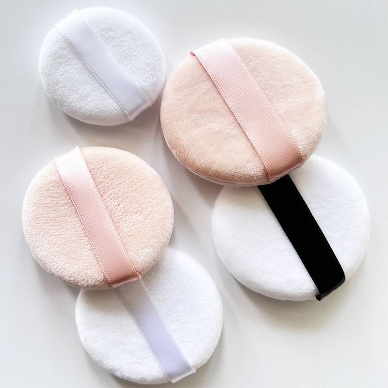 Round crystal velvet super soft puff studio makeup special skin-friendly short velvet dry puff makeup honey puff