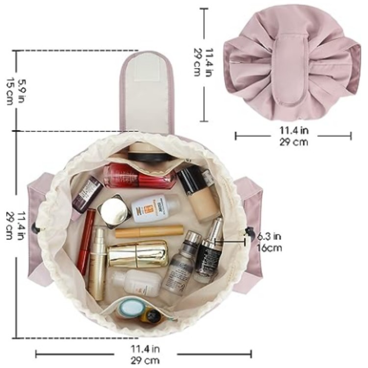 In stock new large capacity portable drawstring cosmetic bag storage bag travel wash bag fashion makeup brush storage