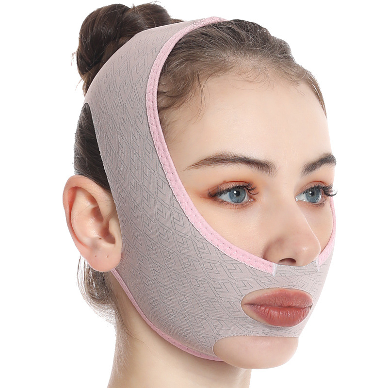 Jacquard seamless V face sculpture face mask bandage face printing thin face belt
