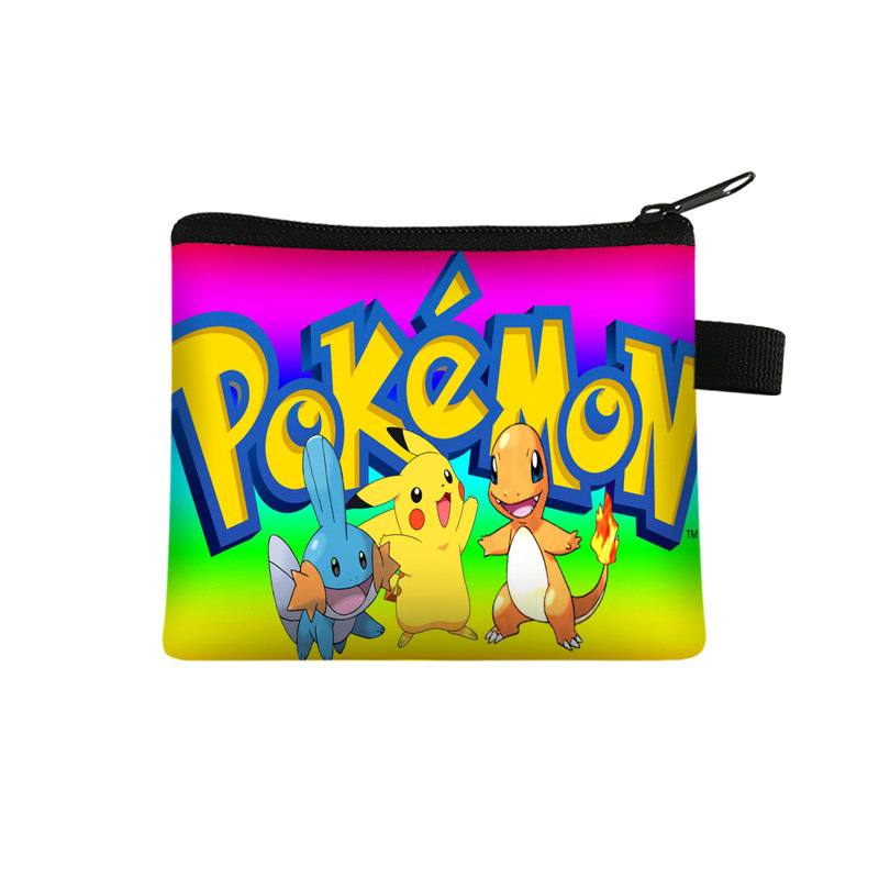 2022 Baokemeng Game Peripheral Polyester Coin Purse pikachu Printed Coin Key Storage Bag Printable Figure