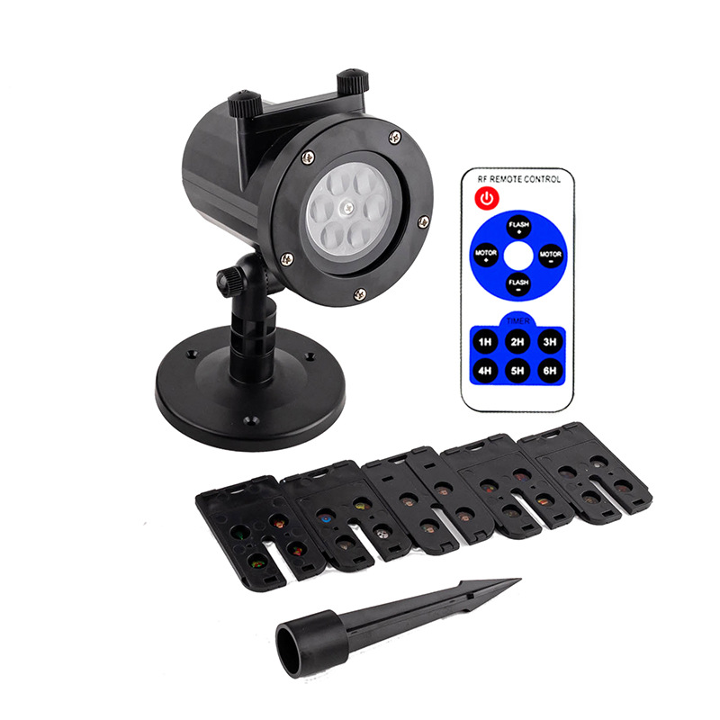 Outdoor remote control snowflake projection lamp Halloween lamp led lawn lamp floor lamp film Christmas projection lamp