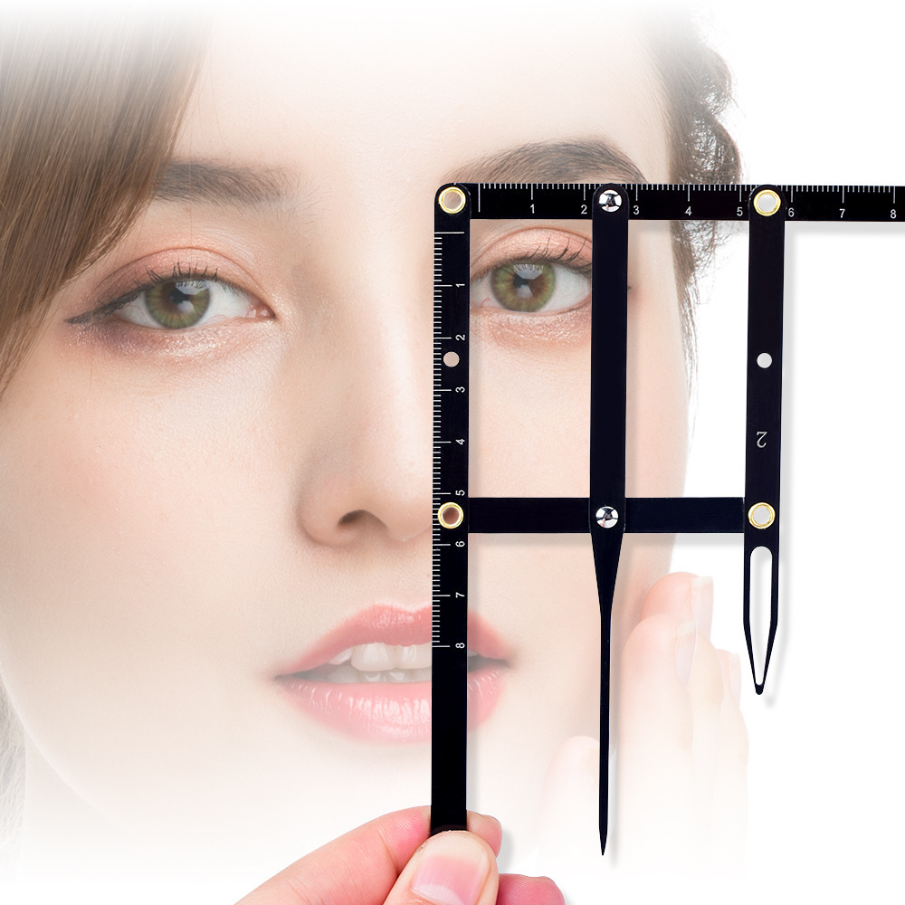 Bag packaging second-generation gold scale stainless steel three-point positioning balance eyebrow ruler