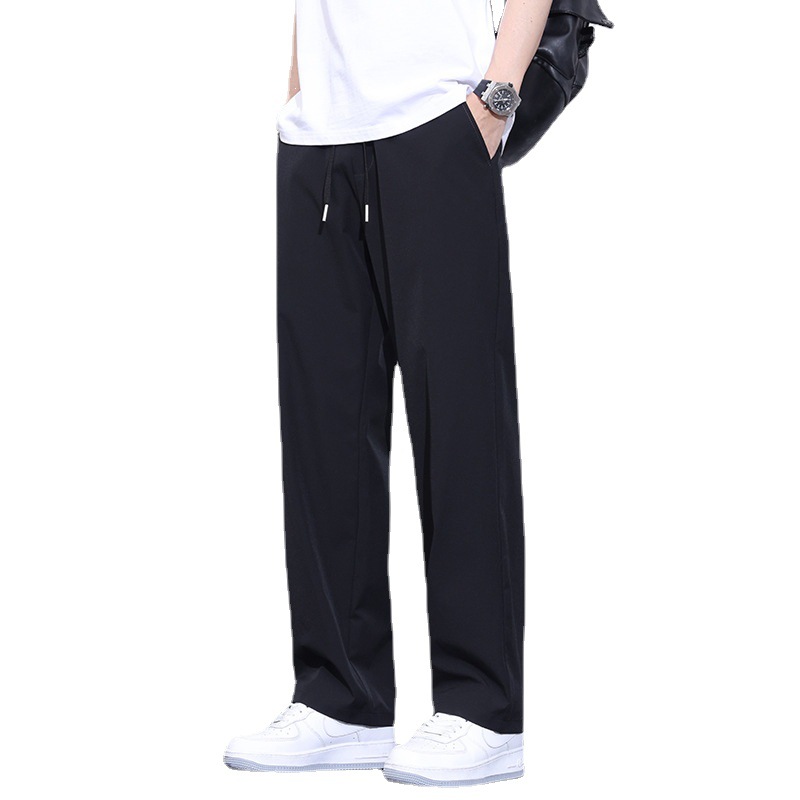 Pants Men's Summer Thin Ice Silk Quick-drying Casual Trousers Men's High Street Loose Straight Draping Sports Pants for Men