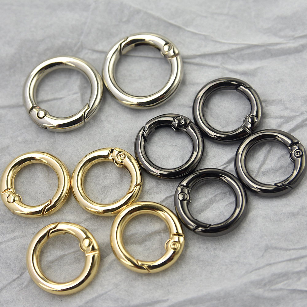 Alloy Spring Ring Keychain Ring Metal Round Buckle Spring Buckle Round Hanging Buckle Moveable Open Ring Iron Ring