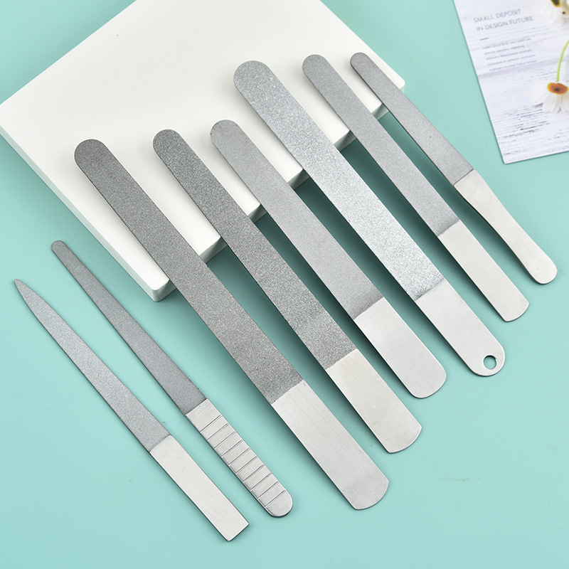 Stainless steel nail file nail file to remove dead skin dual-purpose manicure file nail polishing tool beauty accessories wholesale
