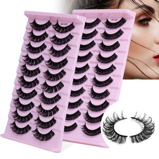 New product DD Russian large roll grafting-free false eyelashes 10 pairs of multi-layer thick cross-like mink hair eyelashes