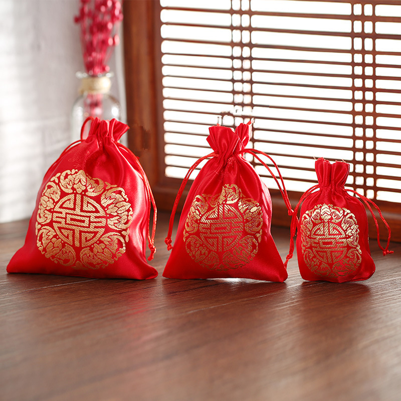 Chinese style wedding Small Brocade candy cloth bag gift bag wedding Chinese satin cloth sugar bag wholesale
