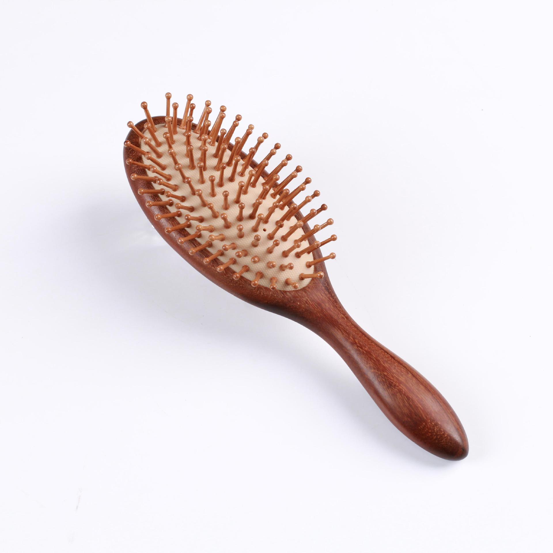 Factory gold sandalwood air cushion comb large thickened round handle scalp massage hair comb sandalwood airbag comb wholesale