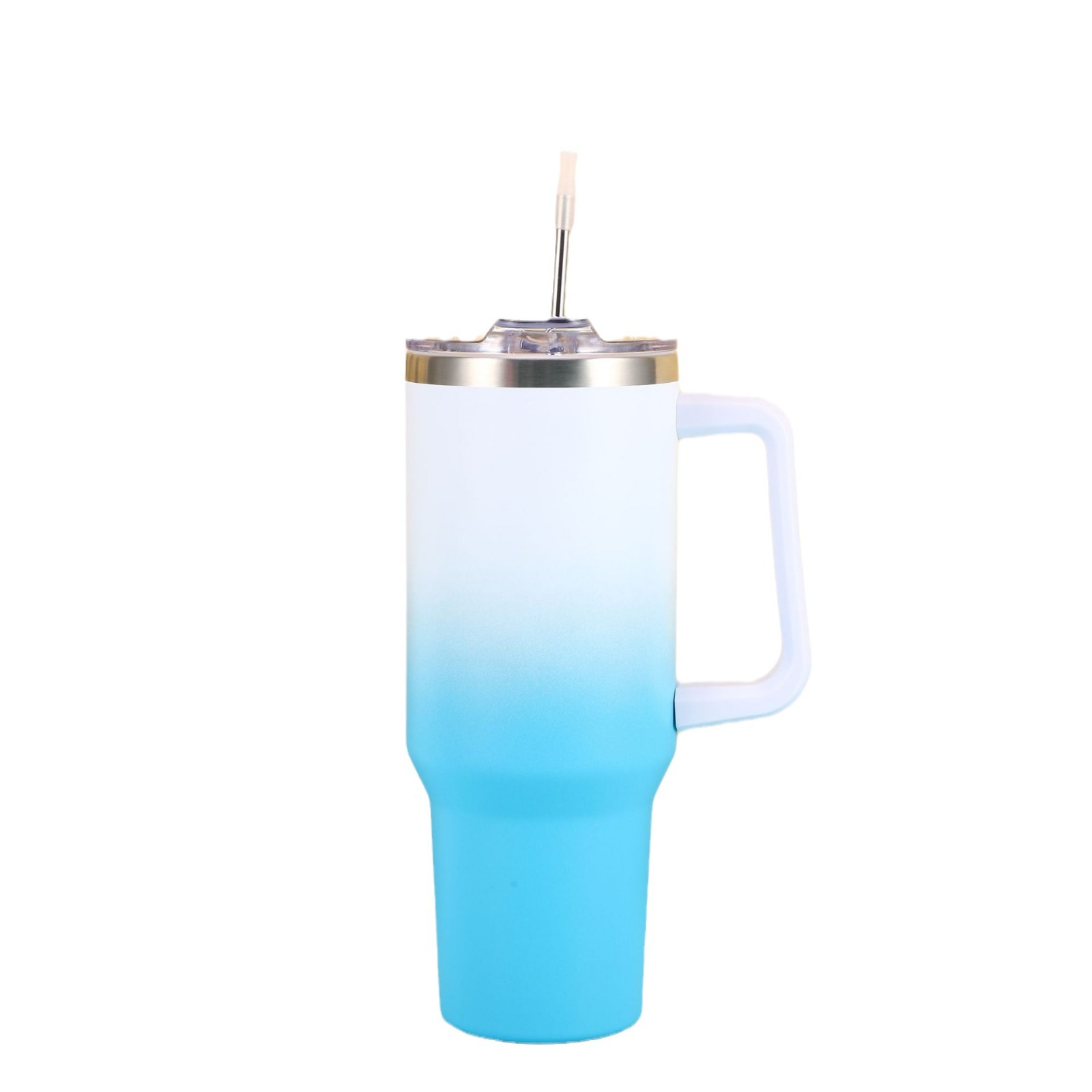 In stock cross-border stainless steel large capacity 40oz vacuum cup water cup with handle car ice cream cup sealed push cover