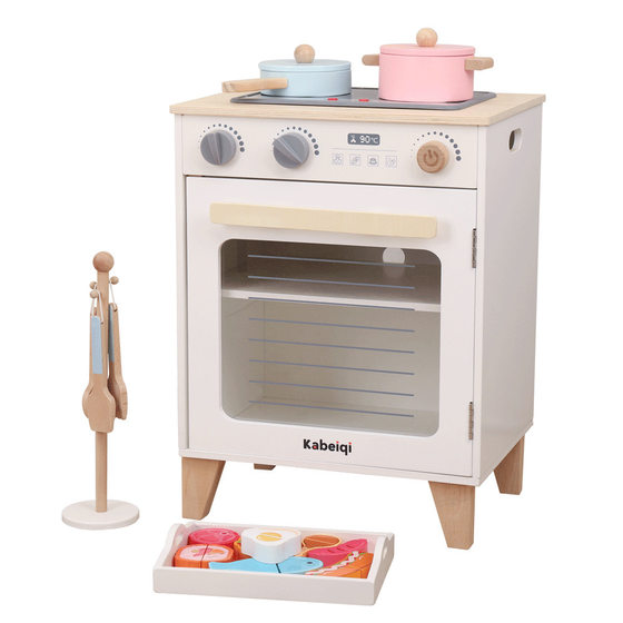 Cross-border CPC cooking simulation kitchen CE gas stove oven suit baby wooden children play house toys