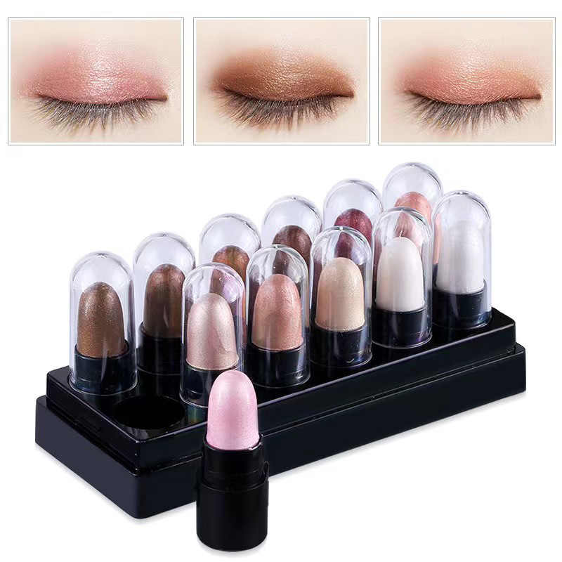 Foreign trade for small eye shadow suit shadow Han Princess 12 color one-touch molding lazy small eye shadow waterproof eye shadow