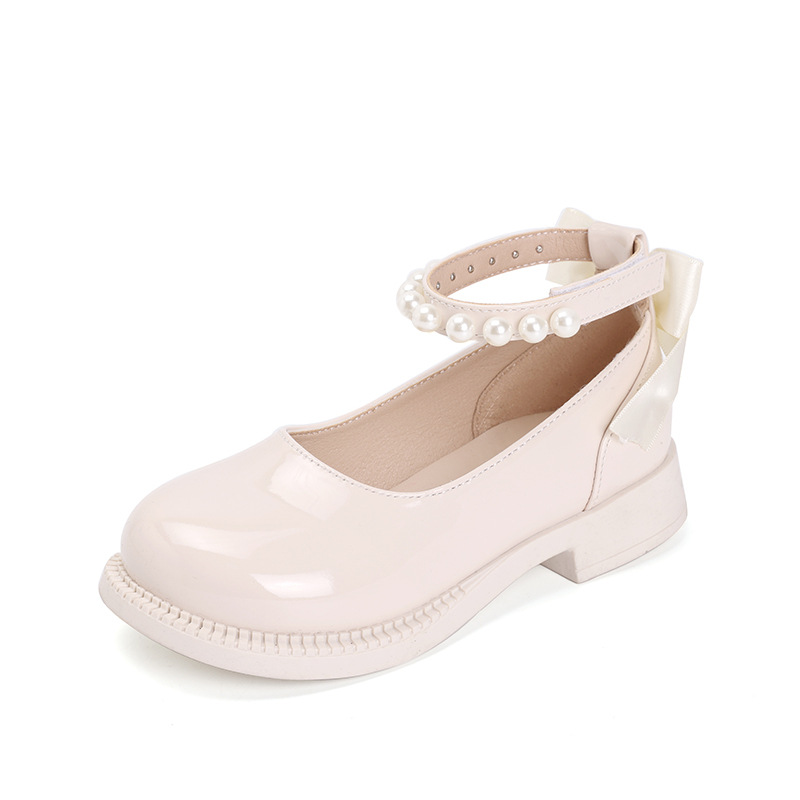 Ruirui girls' Princess leather shoes 2023 autumn children's Korean style western style small leather shoes medium and big Children soft bottom shoes single-layer shoes