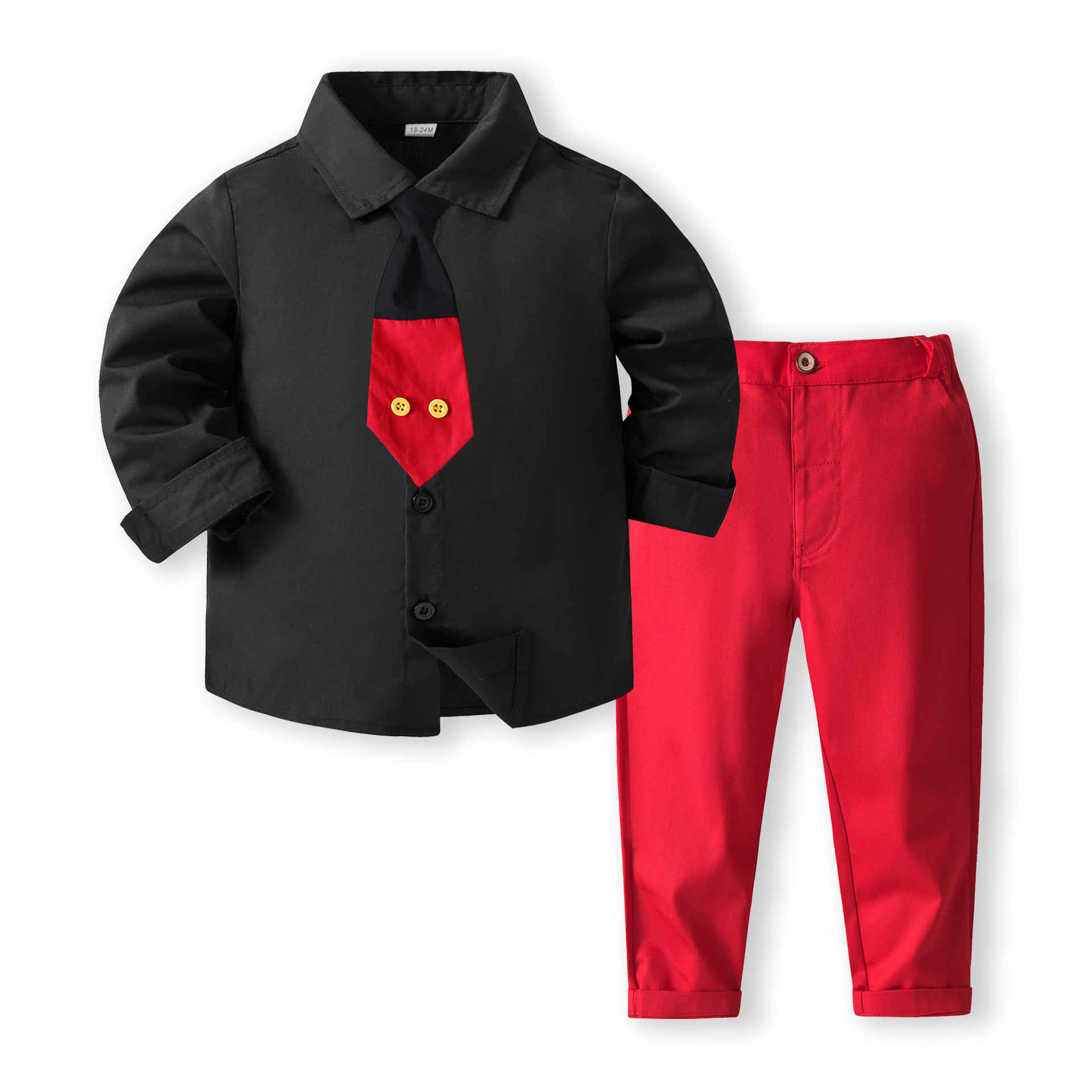 Summer Children's Wear Korean-style Boys' Suit Handsome Tie Children's Solid Color Short-sleeved Shirt Pants Two-piece Set
