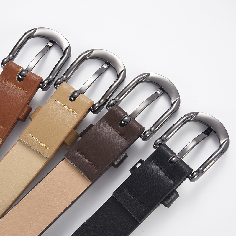 Shiny Black Pin Buckle PU Leather Belt. High-end unisex versatile decorative belt