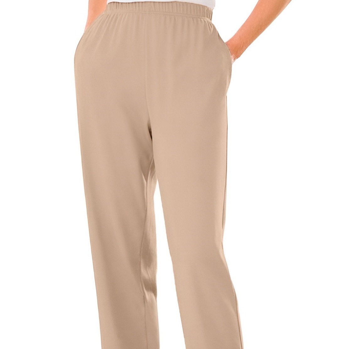 2023 Amazon Spring and Summer Explosions European and American Pants Pocket Elastomic Waist Straight Solid Color Casual Pants Women's Pants