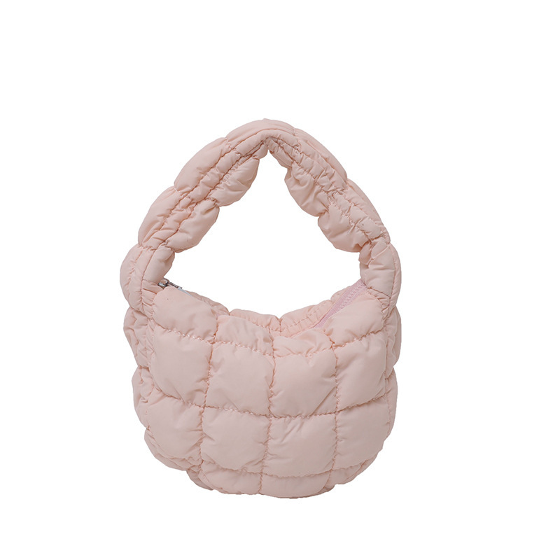Южная Корея Плиссированная клетчатая сумка Cloud Bag Подмышки 2023 Новый пуховый дизайн Стильная мини-сумочка