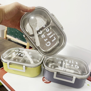 Insulated Lunch Box Wholesale Stainless Steel Lunch Box for Primary School Students Lunch Box Cute Plastic Partition Work Lunch Box