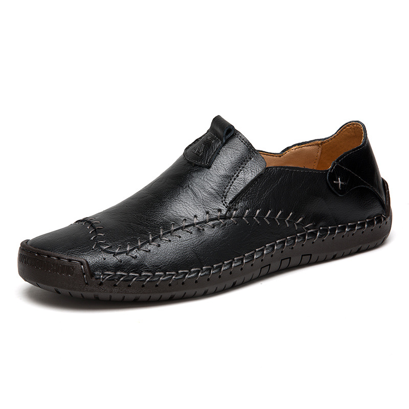 Cross-border Men's Casual Leather Shoes Men's Real Cowhide Formal Leather Shoes Men's Gentleman's Shoes Brock Flower Fashion Large Size