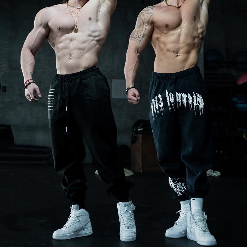 Autumn thickened versatile fashionable fitness Sports men's trousers stretch outdoor running basketball workout drawstring sweatpants