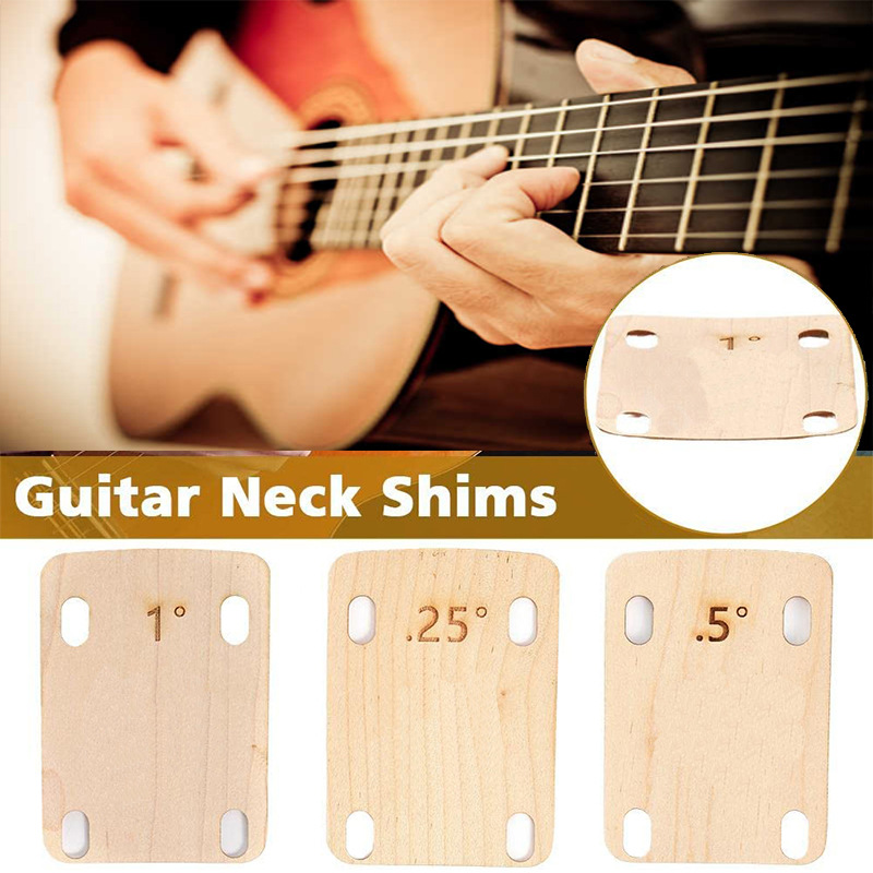 Amazon New 3 Pieces Guitar Neck Wooden Gasket Neck Bottom Adjustment Gasket Guitar Accessories