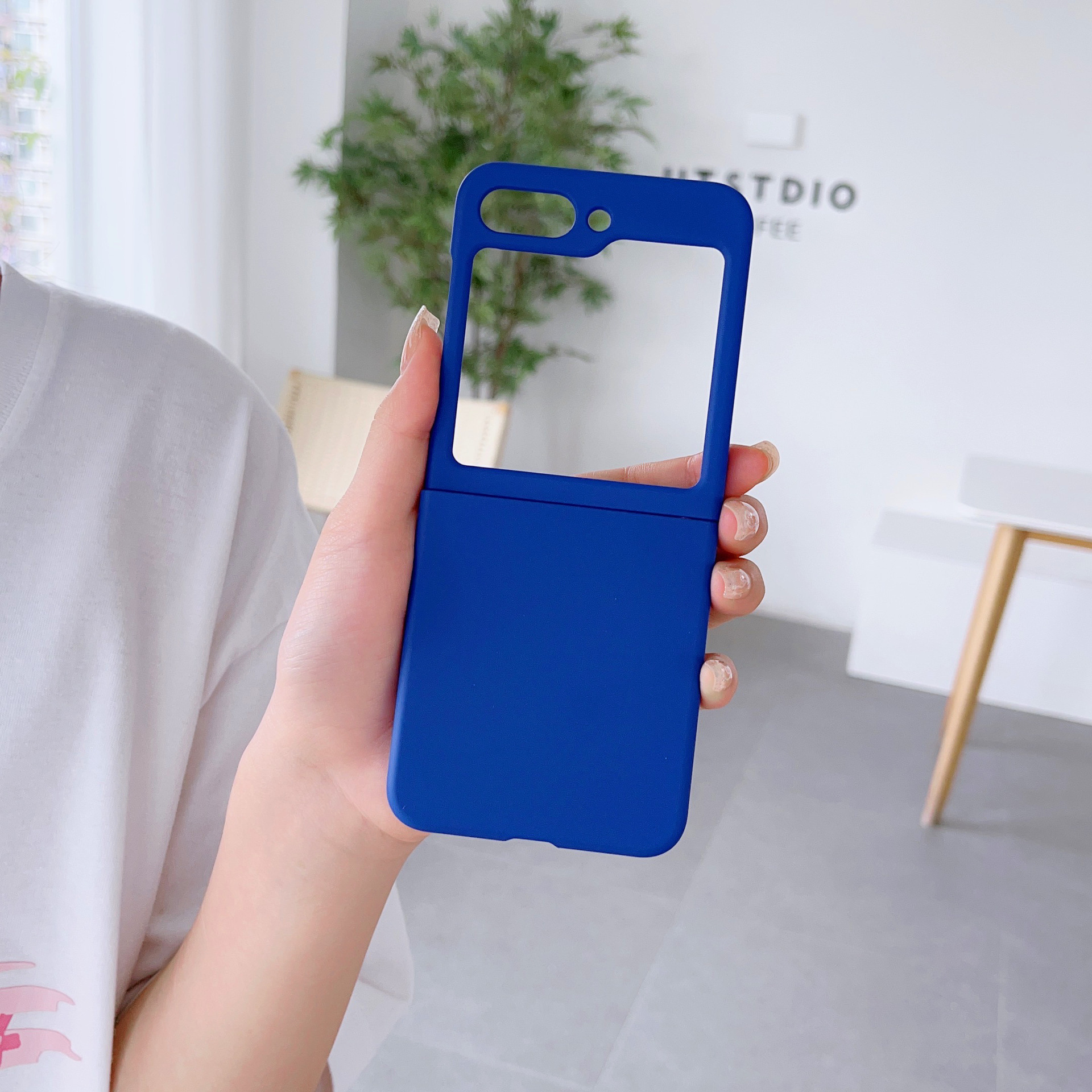 Solid Color Folding Screen Phone Case for Samsung Samsung Galaxy Zflip6 Macaron Matte Hard