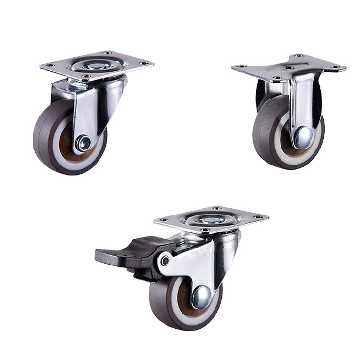 Mini universal wheel 11.251.52 inch TPR Chrome mute tatami cabinet furniture casters