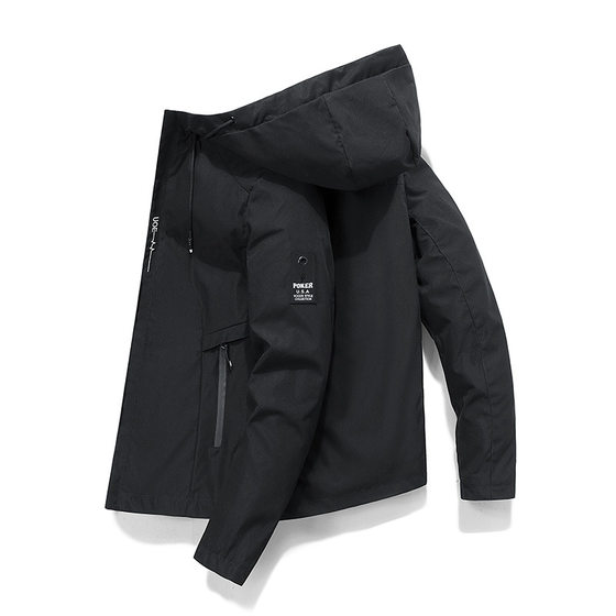 Men's Jacket 2021 Casual Hooded Solid Color Young Men Handsome Three-Dimensional Casual Comfortable Zipper Pocket Top