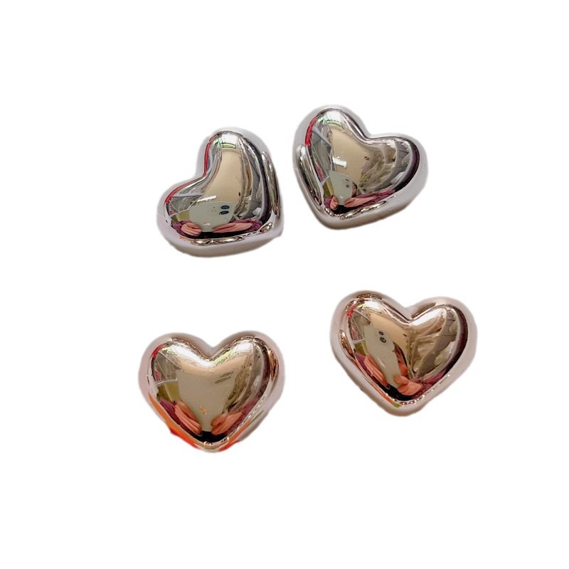 Electroplated metal silver love jewelry accessories handmade diy mobile phone shell accessories material