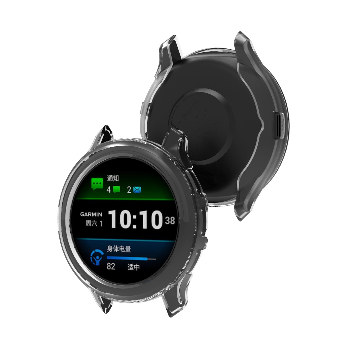 Jiaming watch protective shell TPU half-pack shell for Garmin Venu 3/3s semi-transparent soft protective cover