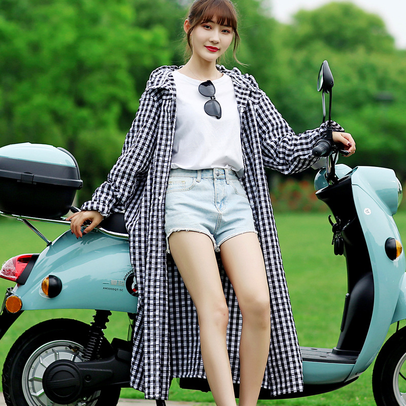 Electric Car Sunscreen Clothes Summer Long-sleeved Full-body Cycling Anti-ultraviolet Sunscreen Shawl Women's Long Shade Shirt