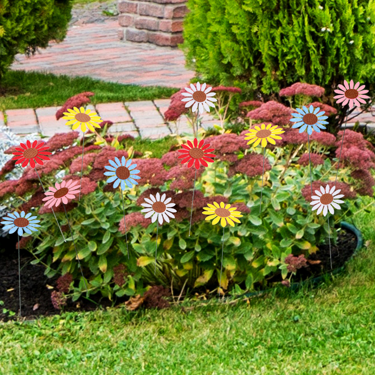 G118 insert Rod sunflower gardening stake decorations home creative ornaments plug-in potted plant layout crafts