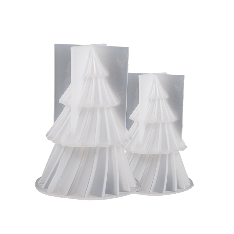 Yu Meiren Crystal epoxy resin mold origami striped Christmas tree candle decoration DIY plaster silicone mold